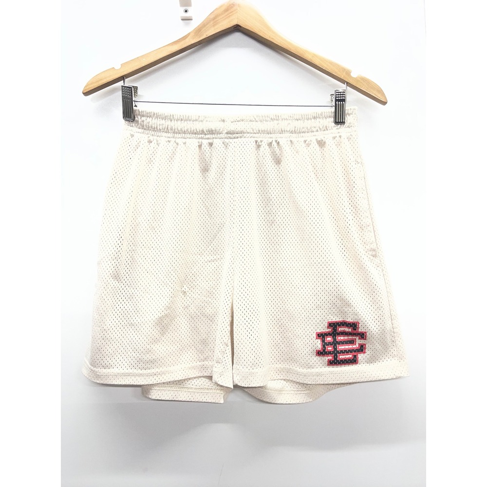 Eric Emanuel EE Basic Mesh Shorts Cream Red Black Mens Size Large